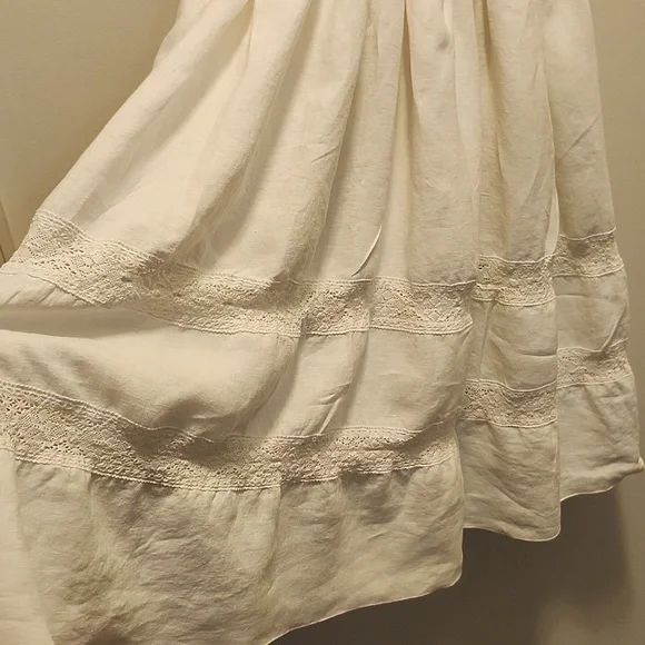 C'ERA UNA VOLTA Girls Size 12 Linen dress Italian Designer